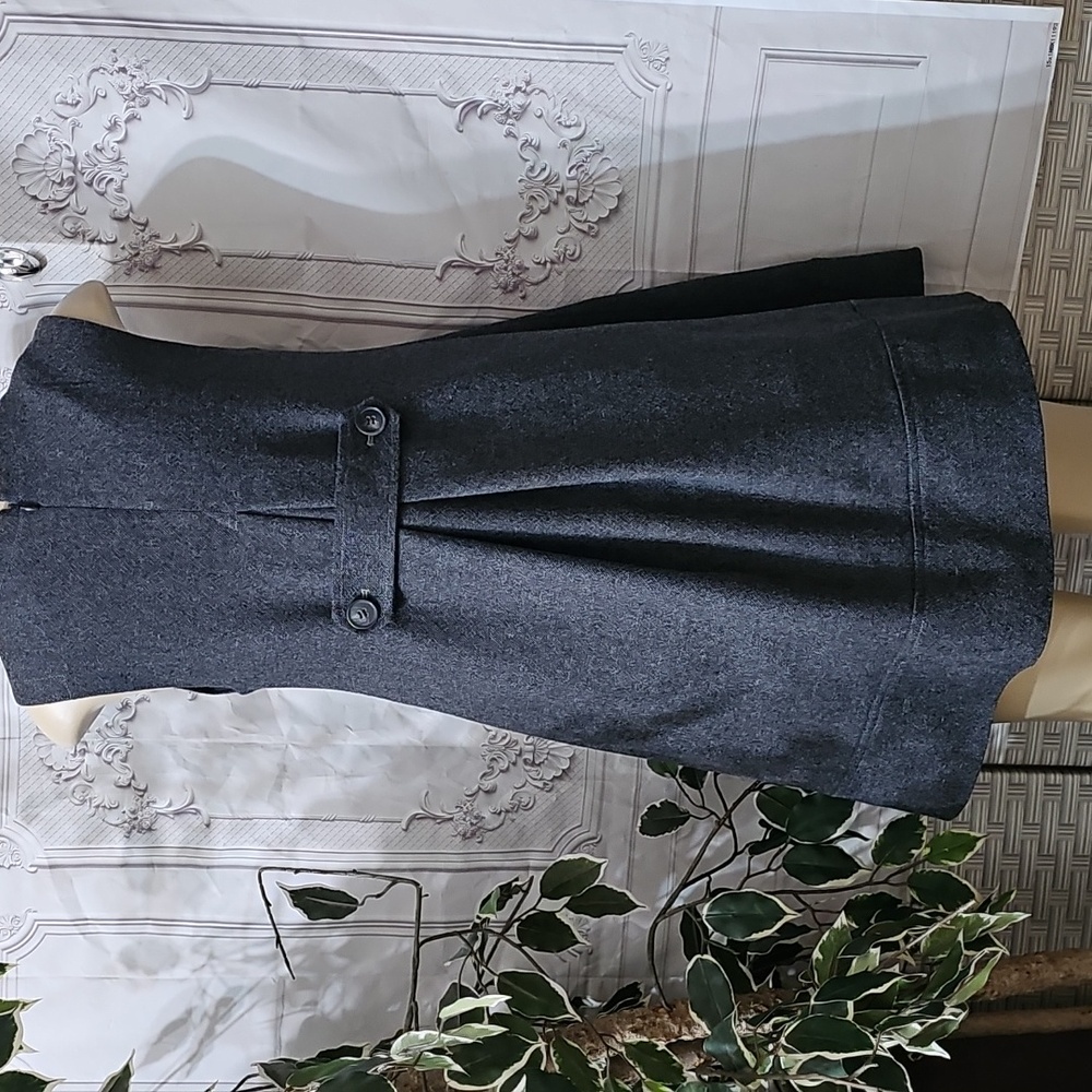 Theory Charcoal Sleeveless Wool Blend Mini Dress/Jumper 8